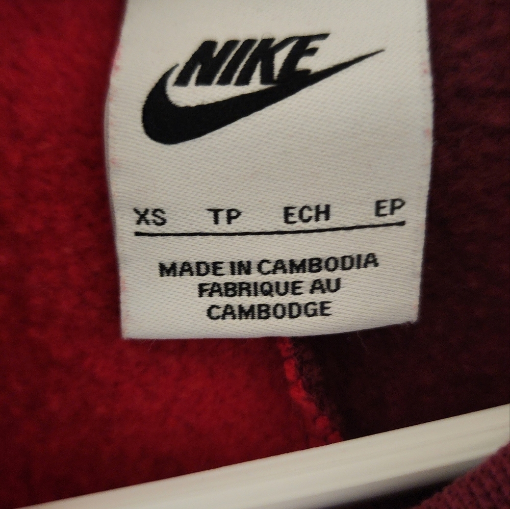 Nike Blue Ribbon Cut and Sew Red & Burgundy Color Block Sweatshirt kids